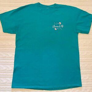 Livin the Shore Life Tshirt Sea Turtle Floral Flower Ocean Size Large?